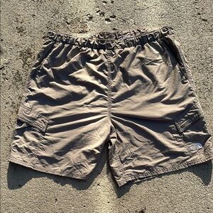 The North Face Tan Cargo Shorts with Elastic Waistband